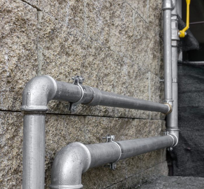 Pipes of a external heating system for distribution domestic gas